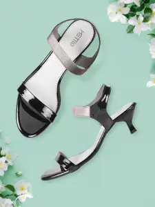 Metro Black Kitten Sandals