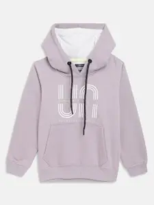 Octave Boys Lavender Printed Hooded Sweatshirt