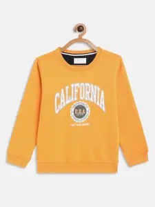 Octave Boys Yellow Typography Printed Sweatshirt