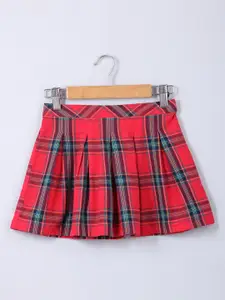 Beebay Infant Girls Red Checked Pure Cotton Skirt