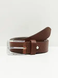 max Men Brown Leather Formal Belt