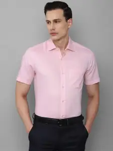 Louis Philippe Men Pink Solid Pure Cotton Casual Shirt