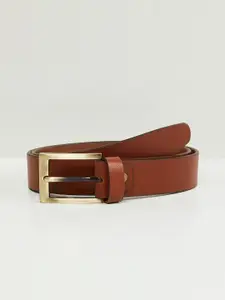 max Men Tan Leather Formal Belt