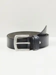 max Men Charcoal Leather Belt
