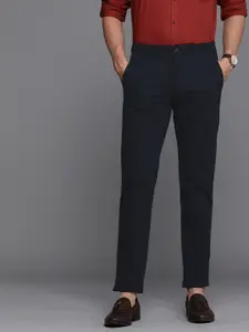 Louis Philippe Sport Men Self Design Textured Comfort Slim Fit Trousers