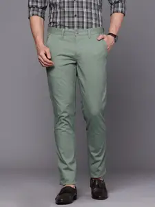 Louis Philippe Sport Men Textured Comfort Slim Fit Chinos Trousers
