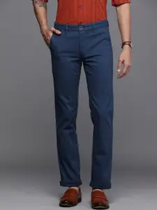 Louis Philippe Sport Men Textured Comfort Slim Fit Regular Trousers