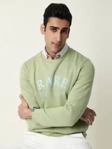 RARE RABBIT Men Green Printed Sweatshirt