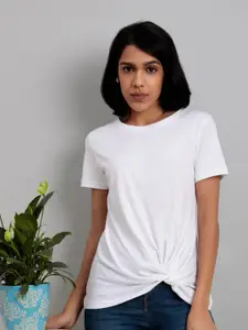Lake Peace Women White Organic Cotton T-shirt