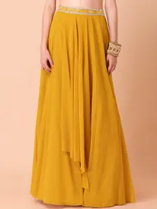 INDYA X Ridhi Mehra Women Yellow Solid Maxi Lehenga Skirt