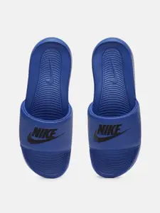 Nike Nike Men Blue & Black Printed VICTORI ONE Sliders