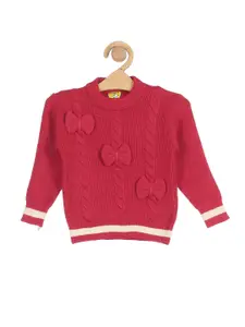 Lil Lollipop Girls Maroon Cable Knit Pullover