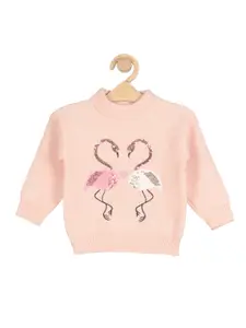 Lil Lollipop Girls Pink Embroidered Pullover