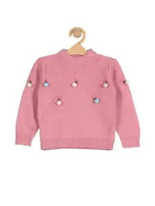 Lil Lollipop Girls Purple & Blue Embroidered Pullover with Embroidered Detail