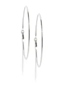 Accessorize London Women Silver Large Simple Hoop Earring
