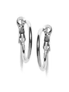 Accessorize London Women Silver Small Hoop Earrings
