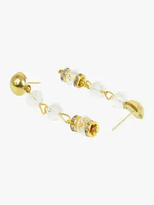 CARDINAL Women Gold-Toned Choker Crystal White Stone Necklace Set