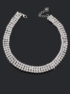 OOMPH Silver-Toned Choker Necklace
