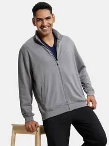 Jockey Men Grey Hooded Sweatshirt