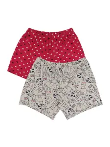 Bodycare Kids Bodycare Girls Pack Of 2 Conversational Printed Shorts