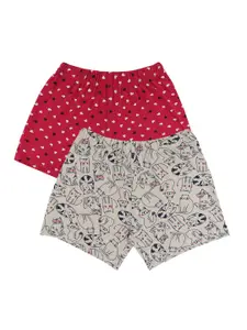 Bodycare Kids Bodycare Girls Pack Of 2 Conversational Printed Shorts