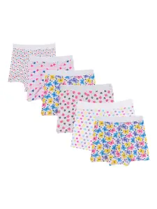 Bodycare Kids Girls Pack of 6 Floral Printed Cotton Shorts