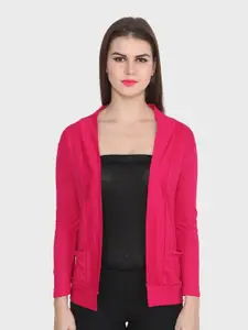 TEEMOODS Women Magenta Shrug