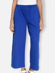 Ashtag Women Blue Solid Cotton Lounge Pants