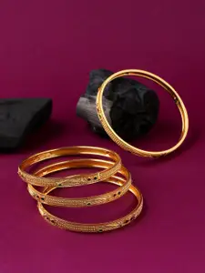 VIRAASI Set Of 4 Gold-Plated & Stone-Studded Bangles