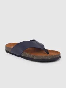 Peter England Men Navy Blue Solid Comfort Sandals