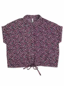 Pepe Jeans Girls Pink Floral Printed Casual Shirt
