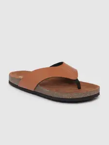 Peter England Men Tan Brown Solid Comfort Sandals