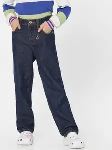 KIDS ONLY Girls Blue Comfort Relaxed Fit High-Rise Jeans