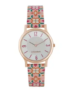 TEAL BY CHUMBAK Women Brass Dial & Leather Straps Analogue Watch 8907605119064