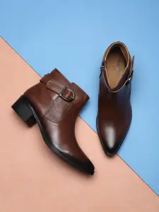 Teakwood Leathers Women Tan Brown Solid Regular Boots