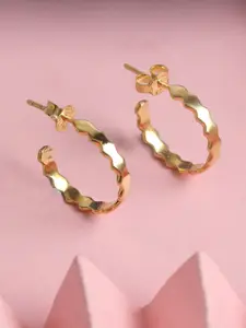 Clara 925 Silver Gold-Plated Circular Half Hoop Earrings