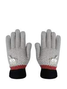 LOOM LEGACY Women Grey Solid Winter Gloves