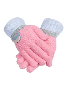 LOOM LEGACY Women Pink& Blue Acrylic Hand Gloves