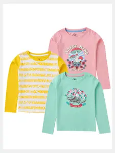 Cub McPaws GirlsPack of 3 Printed T-shirt