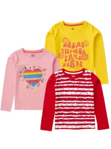 Cub McPaws Girls Pack Of 3 Printed T-shirt
