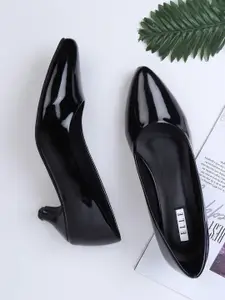 ELLE Black Stiletto Pumps with Bows