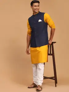 VASTRAMAY Men Cotton Nehru Jacket Kurta with Churidar