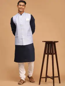 VASTRAMAY Men Kurta & Pyjama With Printed Nehru Jacket
