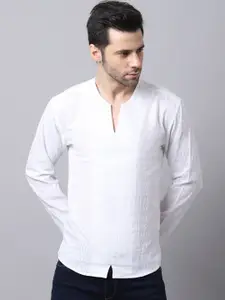even Men White Embroided  Kurta