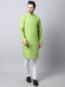 even Men Green Pure Cotton Kurta