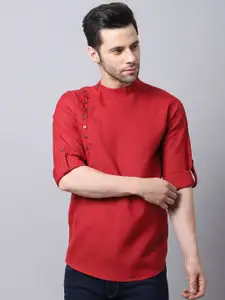 even Men Maroon Solid Kurta