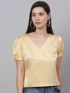 NEUDIS Women Gold-Toned Sheen Satin Top
