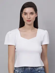 NEUDIS Woman White Puff Sleeve Top