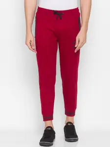 SPYKAR Men Red Solid Cotton Joggers