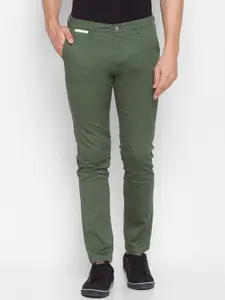 SPYKAR Men Olive Green Slim Fit Cotton Trouser